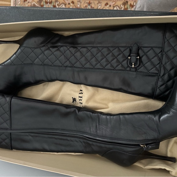 Burberry Quilted Black Leather Heeled Boots - sexy and smart designer boots - Picture 6 of 6